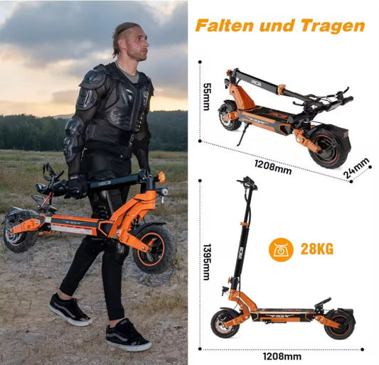 E-Scooter D7/D7 PRO ABE (Premium Version), NFC/Blinker/APP, 90-120KM Reichweite 20,8AH