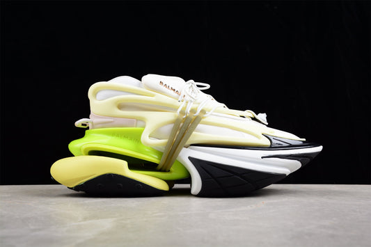 Balmain B-Runner Sneakers White/Yellow Neon Green – Futuristischer Luxus in frischen Farben