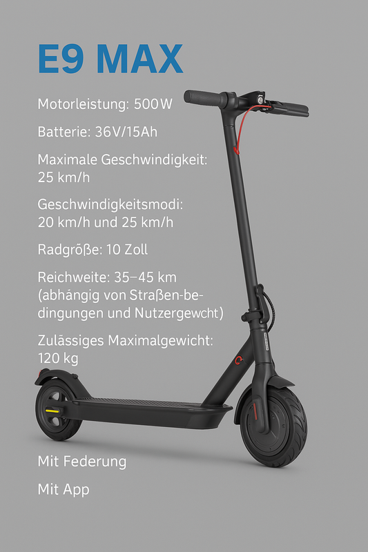 E9 Pro and E9 Max electric scooters