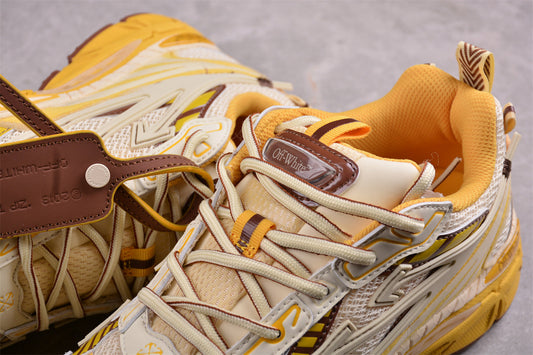 Off-White™ x Nike Zoom auffälligen Gelb-Braun-Beige-Farbschema