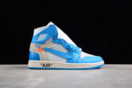 Air Jordan OW AJ1 Joe 1 Joint North Carolina Blue – High-Top Basketball Shoes